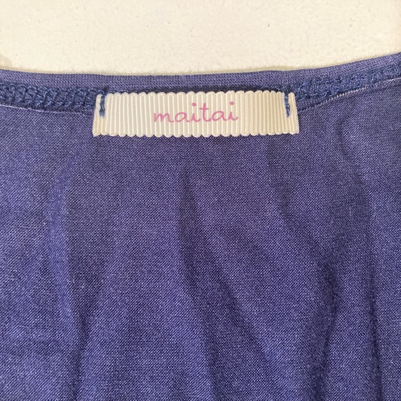 Maitai ModCloth Artisan Iced Tea Dress Navy Blue Floral Lace Flowers Large - Picture 10 of 13